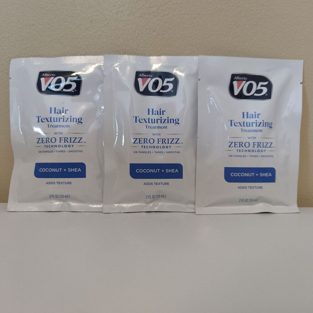 3 Pack Alberto VO5 Hair Texturizing Treatment Zero Frizz Coconut Shea 2oz